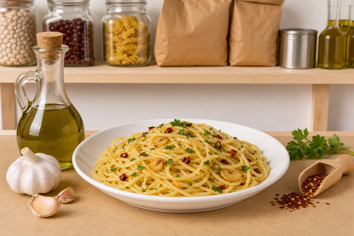 Hyvä oliiviöljy italialaisessa keittiössä ja kolmen aineksen pasta